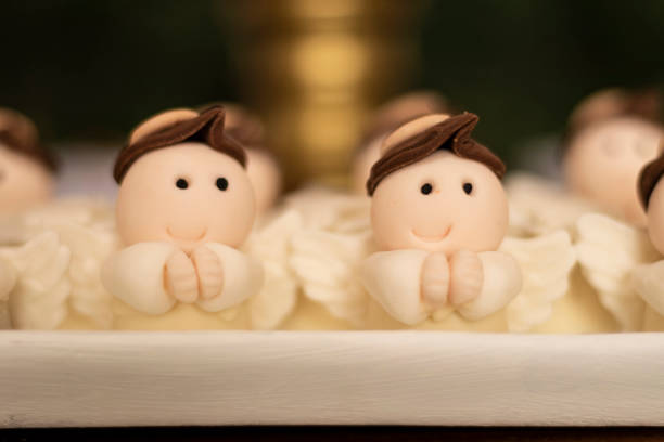 istock Baby baptism. Sweets and decoration 1221456335