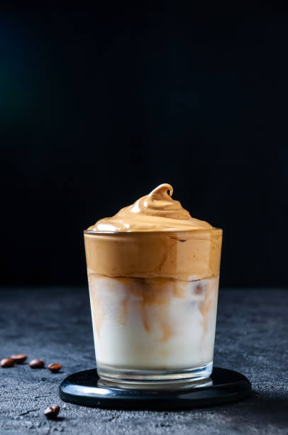 istock Iced Dalgona Coffee. Trendy Creamy Whipped Coffee. South Korean Cold Summer Drink 1221456885