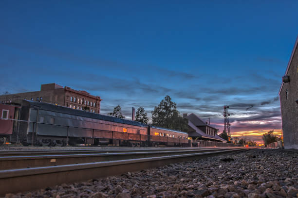Train Station Sunset stock photo