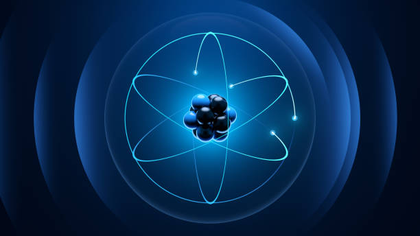 Atom radiating waves Conceptual picture of atom photon stock pictures, royalty-free photos & images