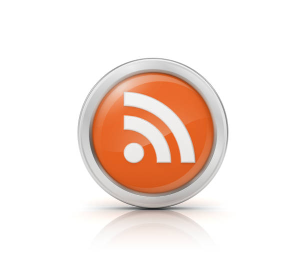 RSS Icon - 3D Rendering RSS Icon - 3D Rendering rss feeds stock pictures, royalty-free photos & images