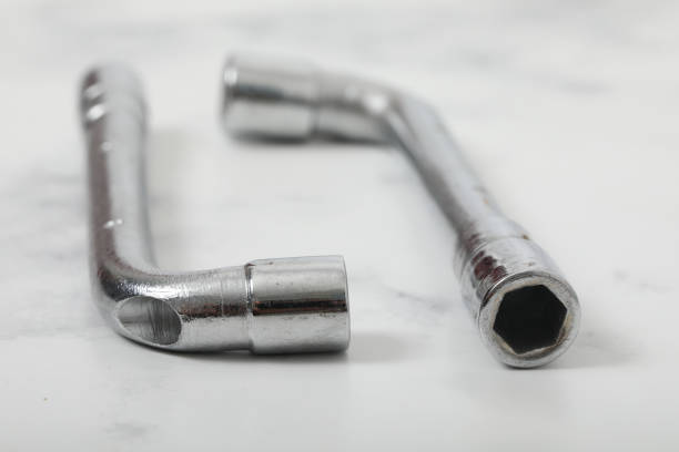 Wrench on white background iron construction equipement