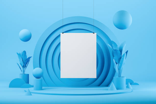 istock Mock up poster over abstract geometric background 1221460210