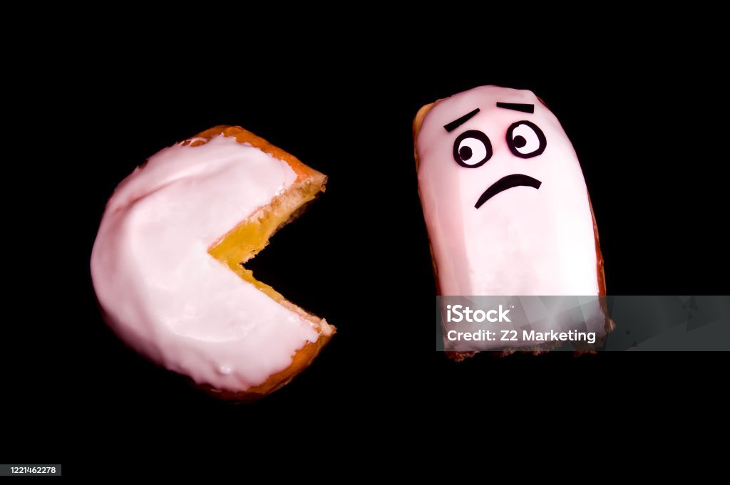 pac man cookie dessert game Ghost Stock Photo
