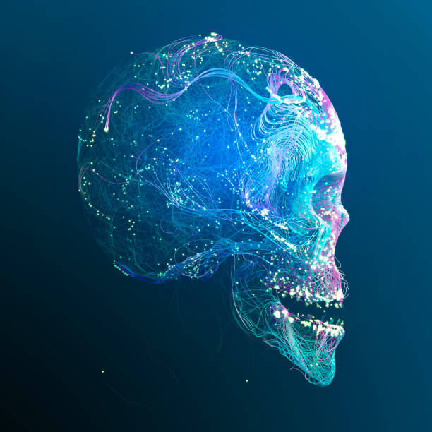 istock Anatomical view of a skull, neuronal interconnections, brain and communication. Mind and thought 1221462443