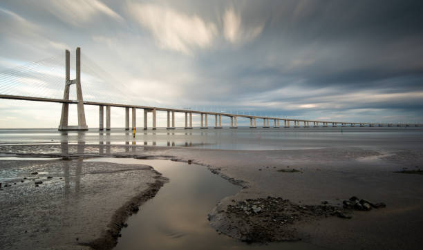 istock Vasco da Gama Bridge at sunset in Lisbon Portugal 1221462654