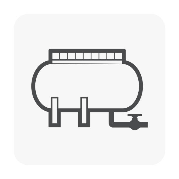 ilustrações, clipart, desenhos animados e ícones de ícone do tanque de gás - natural gas cylinder flammable fire