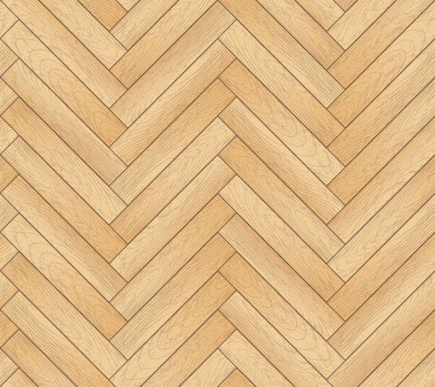 ilustraciones, imágenes clip art, dibujos animados e iconos de stock de patrón vectorial sin costuras con tablones en zigzag de madera. viejo madera espiga parquet fondo de fondo - herringbone