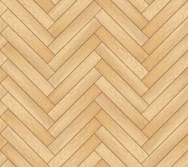 나무 지그재그 판자와 벡터 원활한 패턴입니다. 오래 된 나무 헤링본 마루 바닥 배경 - 청어가시 무늬 stock illustrations