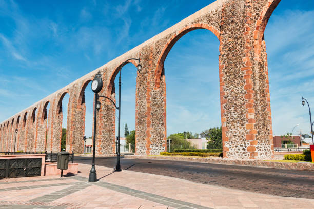 istock Stone orange aqueduct at Queretaro 1221469793