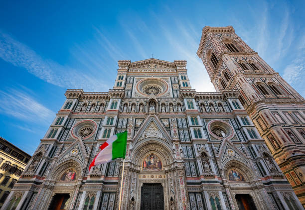 Cathedral of Florence and Giotto's Beautiful Bell Tower, Italy stock photo