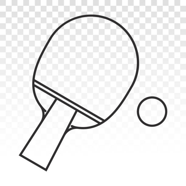 illustrations, cliparts, dessins animés et icônes de icône plate vectorielle de tennis de table pour applications ou sites web - tennis racket ball isolated