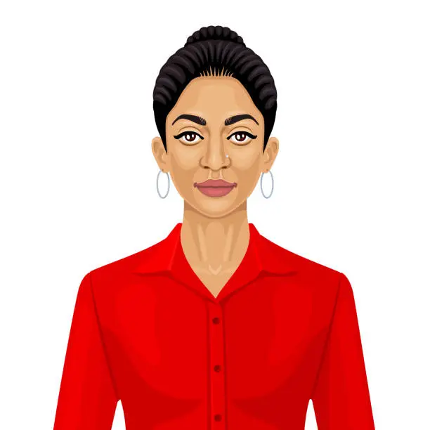 Vector illustration of Young Business Indian Woman