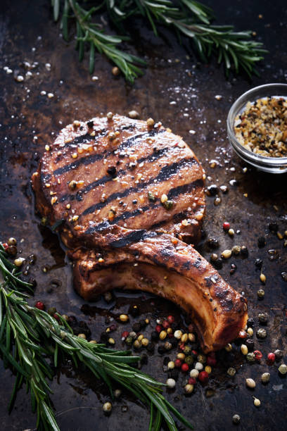 istock Grilled pork chop with spices 1221476967