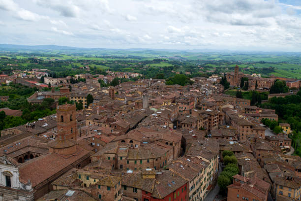istock High angle view of historic Siena 1221478102