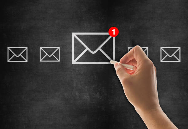 istock Concept of email receiving and sending on blackboard 1221478349
