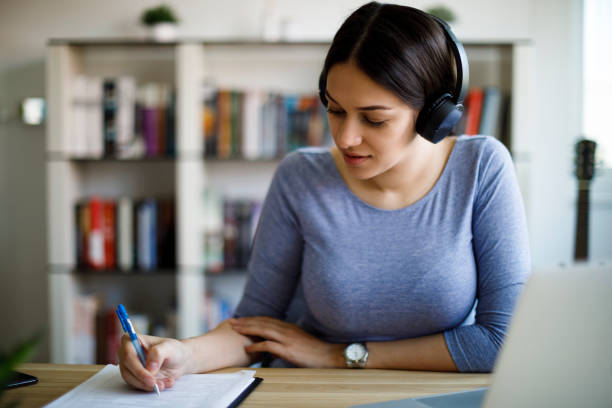 istock Young woman working from home 1221479471