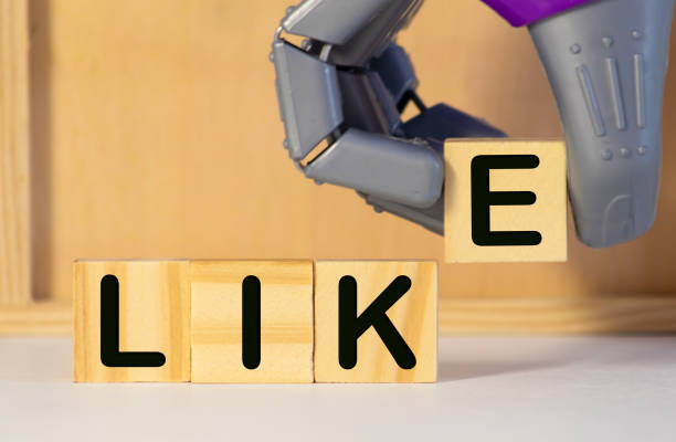 istock like message on white background, The word like written in plastic blocks, Like concept. 1221479725