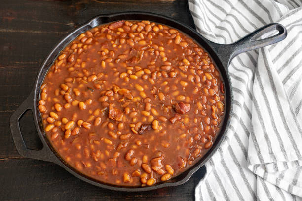 istock Bourbon Baked Beans in a Cast Iron Skillet 1221481376