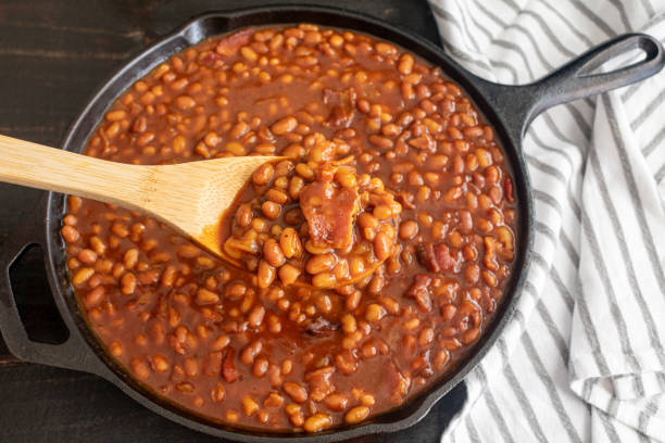 istock Bourbon Baked Beans in a Cast Iron Skillet 1221481378