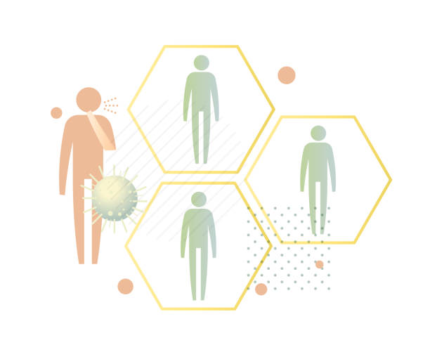 ilustraciones, imágenes clip art, dibujos animados e iconos de stock de inmunidad del rebaño contra el coronavirus covid-19 - ilustración - infectivity