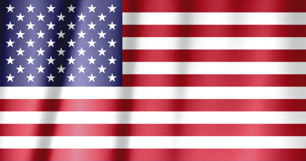 istock Closeup of rippled American flag 1221483747
