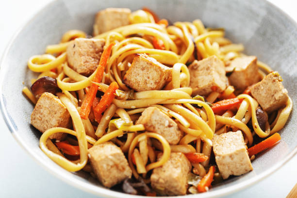 istock Asian noodles with cheese tofu 1221489914