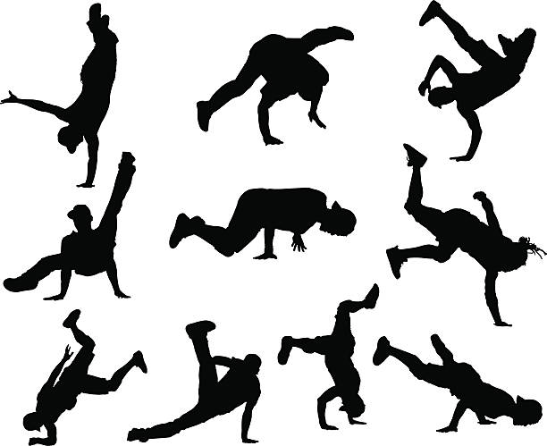 Hip Hop dancers  breaking stock illustrations