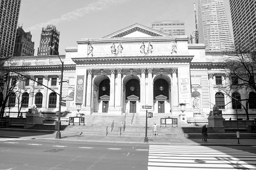 Views of the beautiful main branch of the New York Public Library in midtown Manhattan