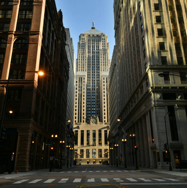 istock Empty streets of Financial District, Chicago 1221494745