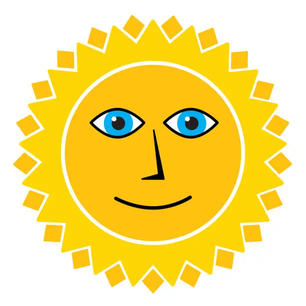 Vector illustration of Cute Sun Face