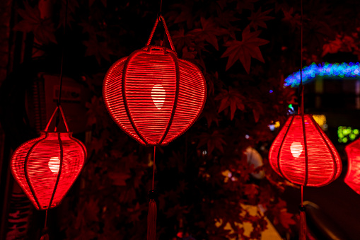 A chinese lantern in the city