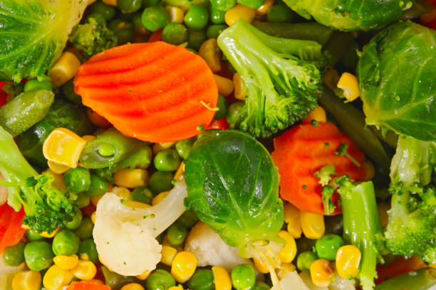 istock mixed vegetables background - healthy food 1221503415