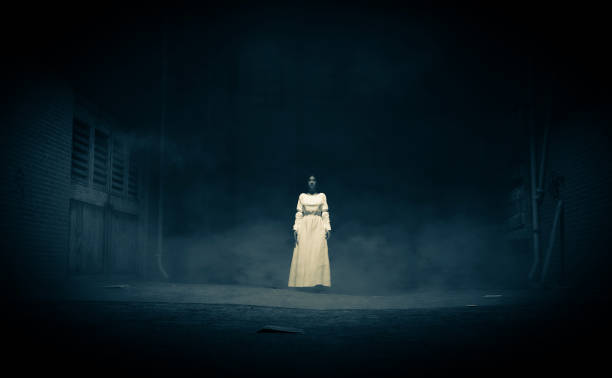 Ghost woman in the dark,3d rendering stock photo