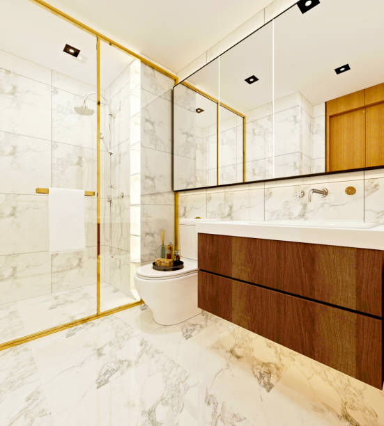 istock 3D Render of Luxury Bathroom 1221511027