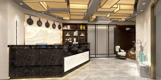 istock 3d render of club house interior 1221511991