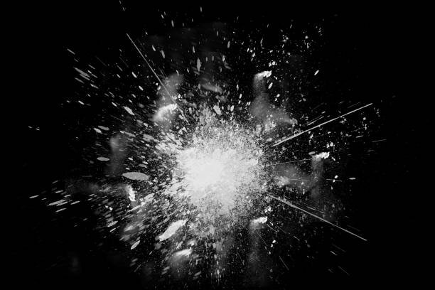 istock Freeze motion of white powder exploding shatter splatter on black 1221512277