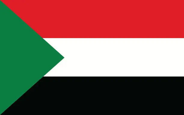 Vector illustration of Sudan flag vector graphic. Rectangle Sudanese flag illustration. Sudan country flag is a symbol of freedom, patriotism and independence.