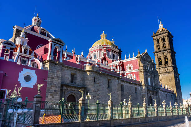 istock Facade Angels Outside Dome Puebla Cathedral Mexico 1221518553