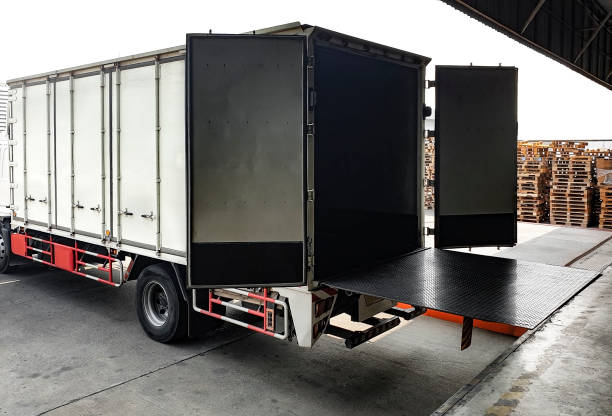 Truck at warehouse building