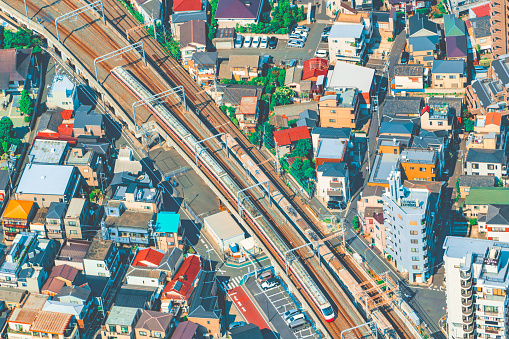 Empty railway in Tokyo City, Train - Vehicle, Railroad Track, Transport, Road,Japan