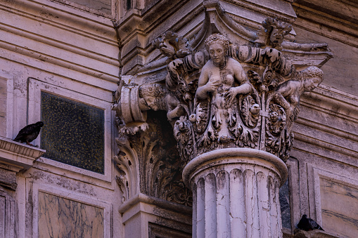 San Marco square, colonnade architectural columns pattern - Venice, Italy