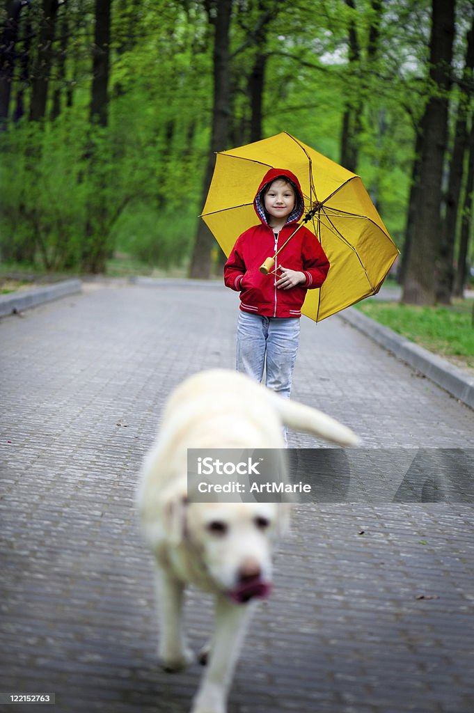 Bambina e il suo cane - Foto stock royalty-free di Cane
