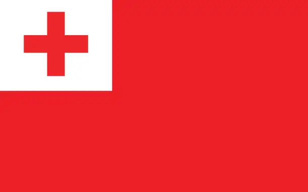 Vector illustration of Tonga flag vector graphic. Rectangle Tongan flag illustration. Tonga country flag is a symbol of freedom, patriotism and independence.