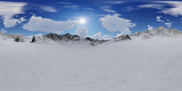 Cтоковое фото Полет над горами - 360 панорама