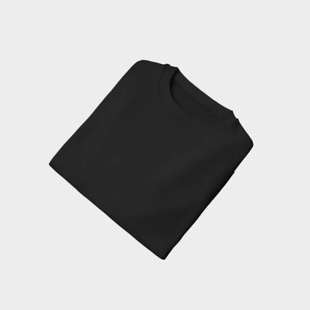 istock Presentation of a folded black sweatshirt isolated on a white background. 1221548509