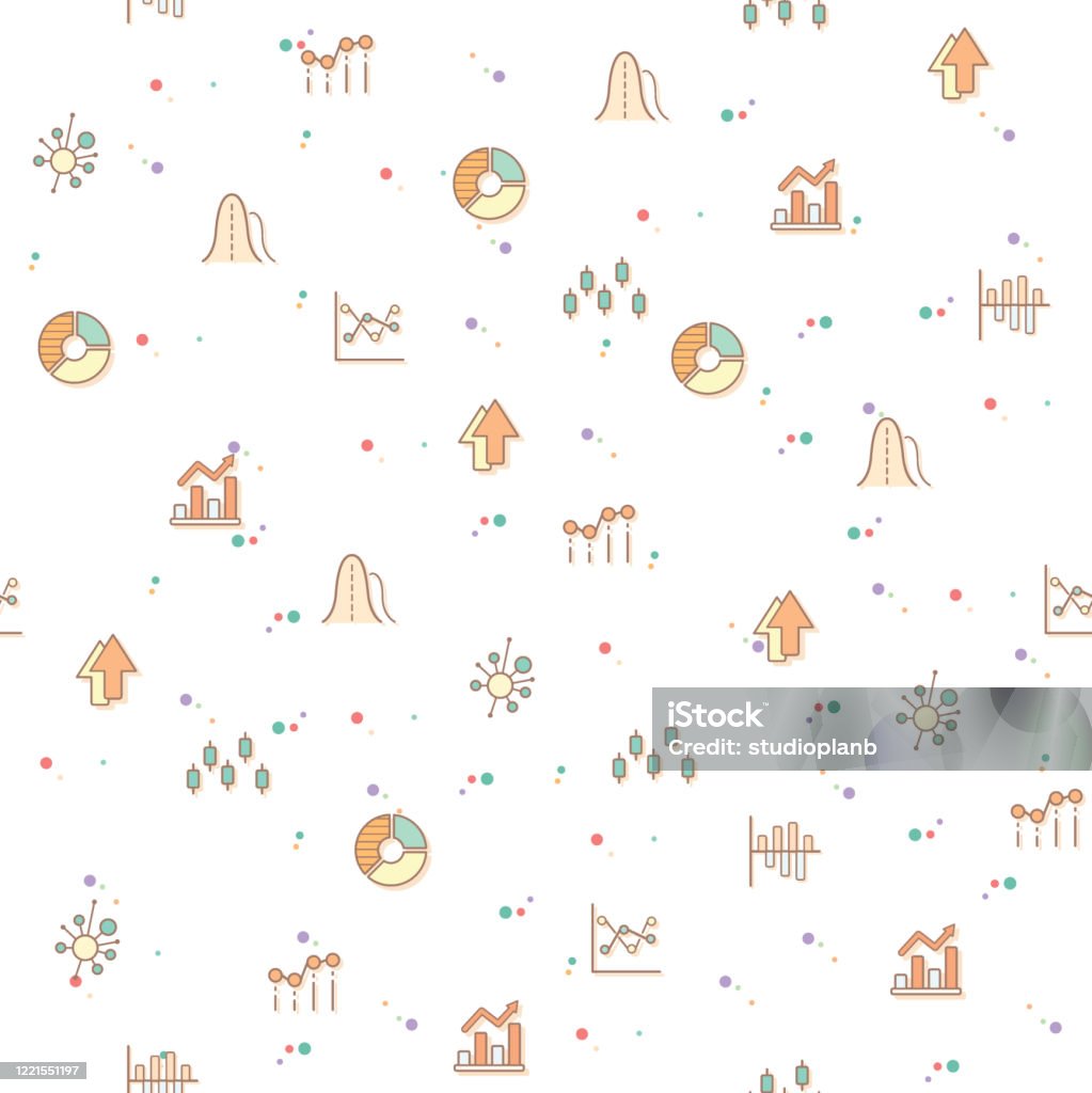 Seamless Pattern Graph And Chart Vector Illustration Stock Illustration ...