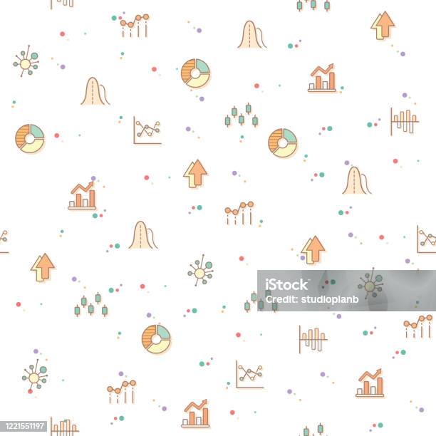 Seamless Pattern Graph And Chart Vector Illustration Stock Illustration ...