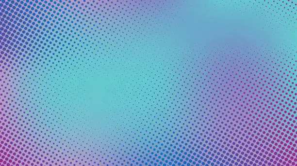 Vector illustration of Colorful halftone background . wallpaper with dots . green and purple colors . vector illustration .