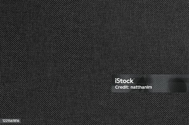 Black Grey Fabric Texture For Background And Design Art Work With Seamless Pattern Of Natural Textile Stock Photo - Download Image Now